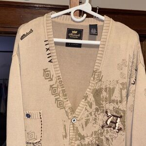 Akademiks Beige Cardigan with Embroidery